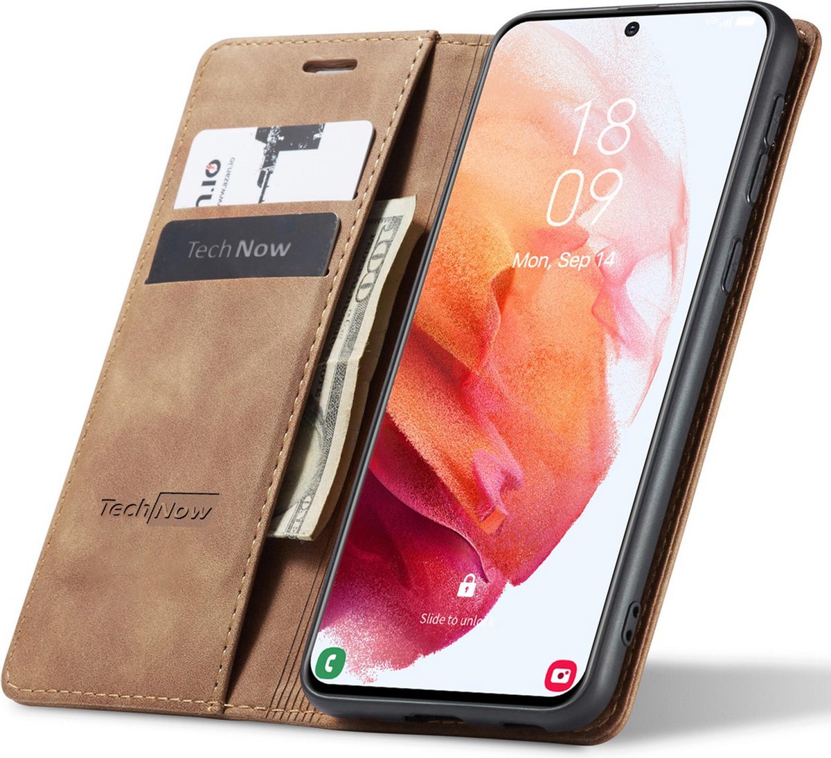 Hoesje geschikt voor Samsung Galaxy S21 Plus - Book Case Leer Slimline Bruin
