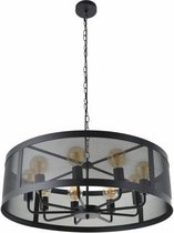 Metalen hanglamp COREP Stock 9 L - Ø 75 cm - H 114 cm - E 27 - 40 W - Matzwart
