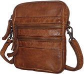 Bear Design Vikas Leather Crossbody Bag / Sac à bandoulière - Cognac