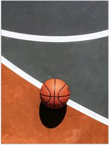 Poster – Basketbal op de Grond - 30x40cm Foto op Posterpapier