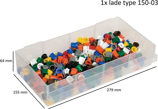 Raaco – Commode en métal – Avec 44 tiroirs – Incluant 10 séparations