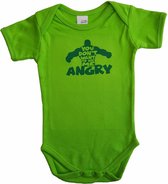 Groene romper met "You don't want to see me angry" - maat 62/68 - babyshower, zwanger, cadeautje, kraamcadeau, grappig, geschenk, baby, tekst, bodieke