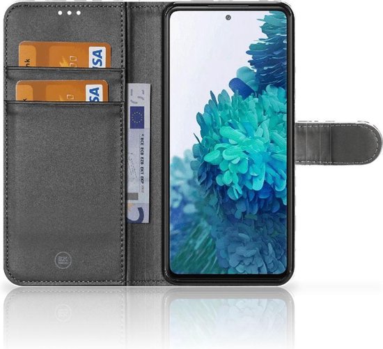 PU Premium Housse pour Samsung Galaxy S20FE Portefeuille Feuilles Grises