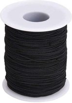 250 meter Elastisch Touw - 3 mm - Spandex (soft) - ZWART - elastiek op rol