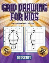 Learn to draw books for kids 5 - 7 (Grid drawing for kids - Desserts)