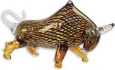 Bruine Stier Twister - Glazen beeld - Murano Stijl Sculptuur - 22.5 cm hoog