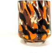 Design vaas Cilinder - Fidrio HAVANNA - glas, mondgeblazen bloemenvaas - diameter 9 cm hoogte 11 cm