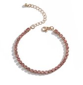 Armband roze steentjes | goud gekleurd