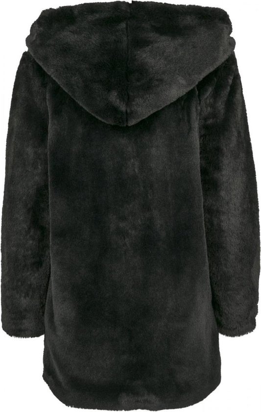 Jas Dames Hooded Teddy Coat Zwart Maat S | bol