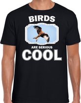 Dieren arenden t-shirt zwart heren - birds are serious cool shirt - cadeau t-shirt rode wouw roofvogel/ arenden liefhebber XL