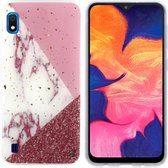 BackCover Marble hoesje met Glitter - Telefoonhoesje voor Samsung A10/M10 - Wit