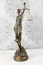 Decoratief Beeld - brons Vrouwe Justitia - brons - - Groen, Goud En Brons -