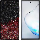 BackCover Spark Glitter Telefoonhoesje - Hoesje Samsung Note 10 - Rood
