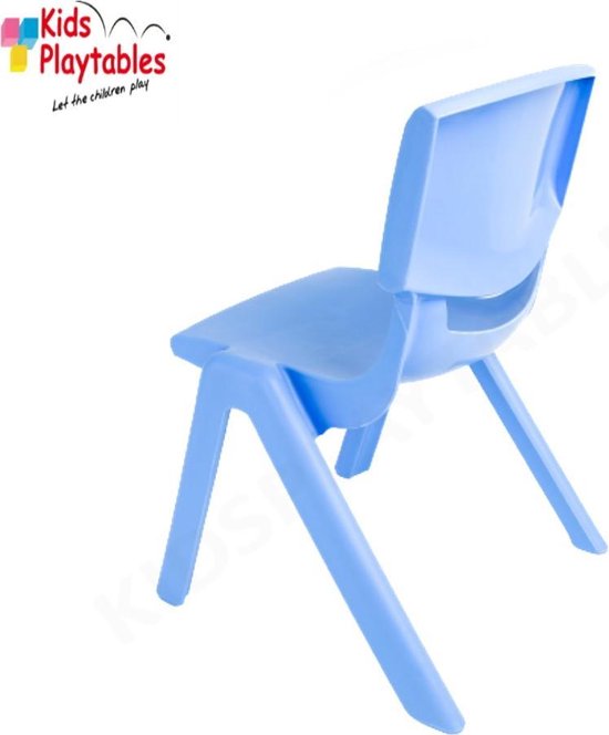 Kunststof Kinderstoeltje blauw- zithoogte 25 cm - stapelstoel - schoolstoel |