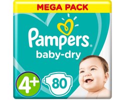 Pampers Baby-Dry Luiers - Maat 4+ - 10 tot 15kg - 80 stuks | bol.com