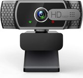 Webcam voor pc met microfoon - 1080P FHD-webcam met privacyhoes, Plug and Play USB-webcamera voor desktop- en laptopconferentie, vergadering, zoom, Skype, Facetime, Windows, Linux en macOS