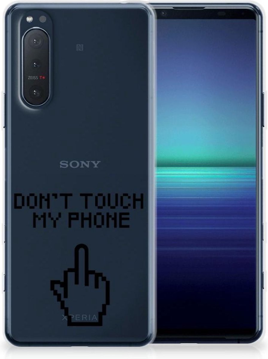 Sony Xperia 5II Silicone-hoesje Finger Don't Touch My Phone
