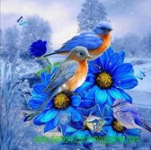 Lenks Diamond painting 3 vogeltjes 40 X 50cm ronde steentjes full paint Diamond Paint