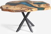 ZenXstore Handgemaakte Unieke Ronde Epoxy Boomstam Tafel