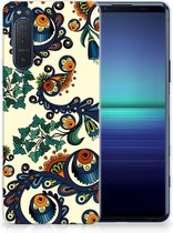 Hoesje maken Sony Xperia 5II Telefoonhoesje met Naam Barok Flower