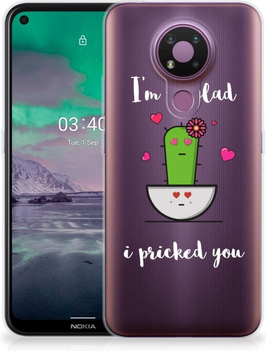 Nokia 3.4 Telefoonhoesje met Naam Cactus Glad