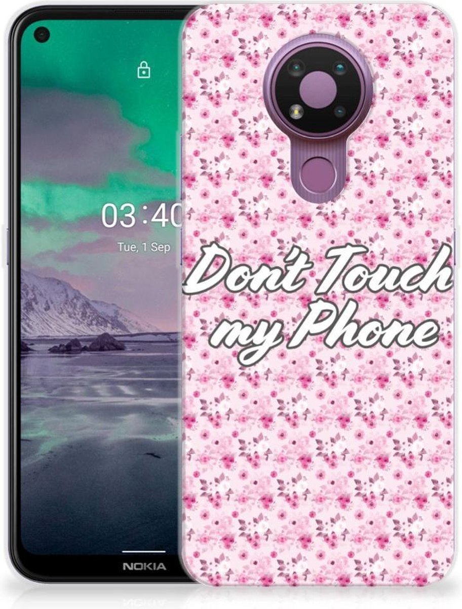 Nokia 3.4 Silicone-hoesje Flowers Pink DTMP