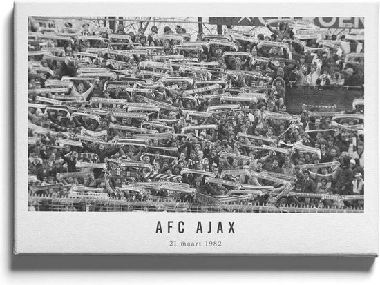 Walljar - Poster Ajax met lijst - Voetbal - Amsterdam - Eredivisie - Zwart wit - AFC Ajax supporters '82 - 20 x 30 cm - Zwart wit poster met lijst