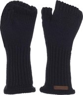 Knit Factory Cleo Gebreide Dames Vingerloze Handschoenen - Handschoenen voor in de herfst & winter - Donkerblauwe handschoenen - Polswarmers - Navy - One Size