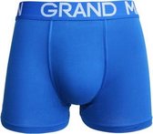 Heren boxershorts 3 pack Grandman effen met witte letters in band blauw XXL