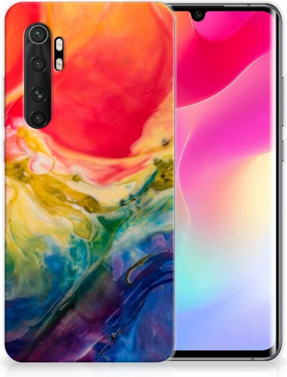 Back Cover voor Hoesje maken Xiaomi Mi Note 10 Lite Watercolor Dark