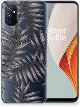 Back Case TPU Siliconen Hoesje OnePlus Nord N100 Smartphone hoesje Leaves Grey