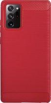 BMAX Carbon soft case hoesje voor Samsung Galaxy Note 20 / Soft cover / Telefoonhoesje / Beschermhoesje / Telefoonbescherming - Rood