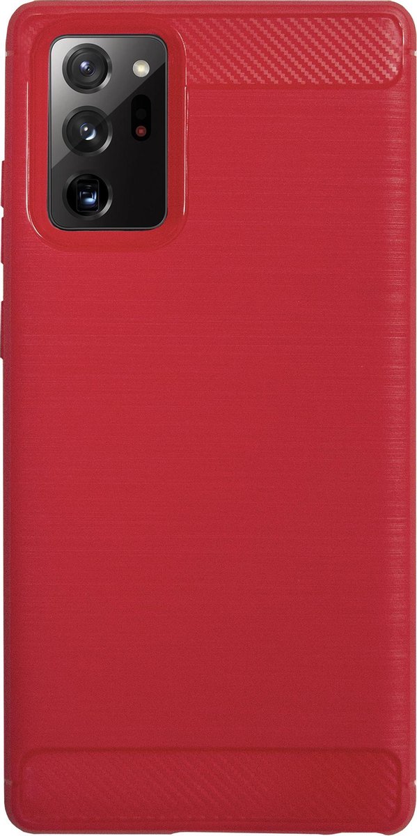BMAX Carbon soft case hoesje geschikt voor Samsung Galaxy Note 20 / Soft cover / Telefoonhoesje / Beschermhoesje / Telefoonbescherming - Rood
