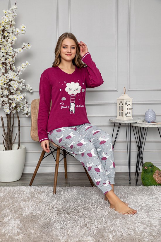 ⭐Derin's Dames Luxe Pyjama | 2-delige Set | Lange Mouwen | Pyjama Dames  Volwassenen |... | bol.com