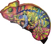 Wood Trick Kleurrijke Kameleon - Houten Vormpuzzel
