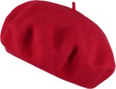 About Accessories - Franse winter dames baret van 100% wol - Rood
