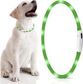 Hondenhalsband | Oplaadbaar via USB | Groen | 60 - 70 cm