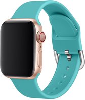 Apple watch bandje silicone met D sluiting 42mm-44mm mint large Watchbands-shop.nl