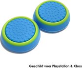 Thumb Grips | Thumb Sticks | Gaming Thumbsticks | Geschikt voor Playstation PS5 PS4 PS3 & Xbox X S One 360 | 1 Set = 2 Thumbgrips | Blauw met groene cirkel