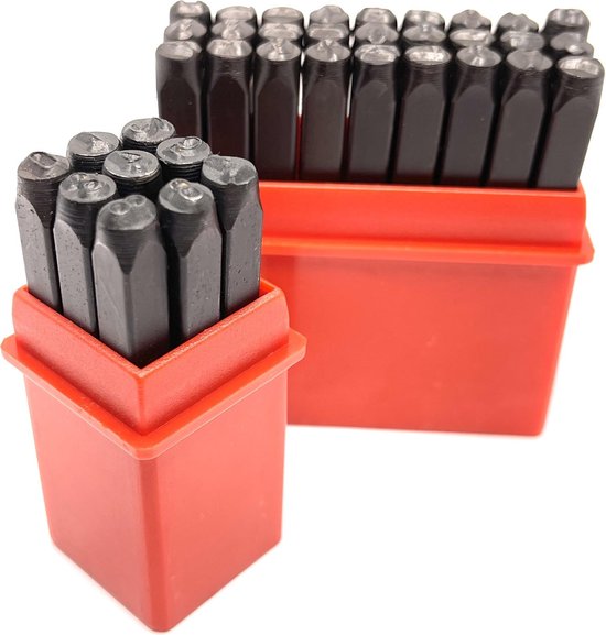 Foto: 36 delige slagletters cijferset 4mm slagletters slagcijfers slagletterset slagcijferset 36 stuks a t m z 0 t m 8 4mm