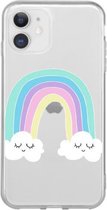 Hoesjes Atelier Regenboog Transparant Hoesje  voor IPhone 12&12Pro