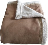 Grote handgemaakte woondeken of plaid camel 200 x 150 cm