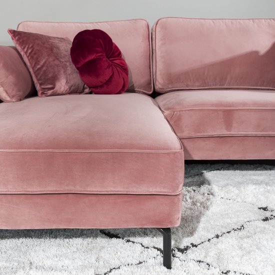 Giotto Dibondon Denk vooruit agentschap Fancy velvet - Sofa - 3-zit bank - chaise longue links - roze - velours -  stalen... | bol.com