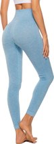 Sportlegging Dames - Blauw - High Waist Legging - Yoga Pants - Fitness Legging - Maat S