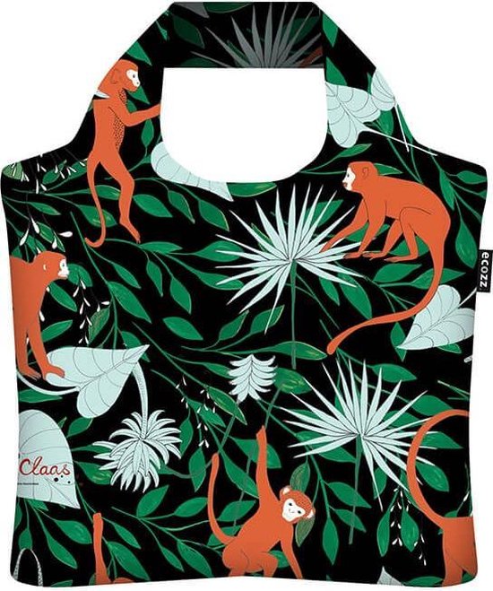 Ecozz tas Monkey Town - Studio Claas - met rits - 46x41cm