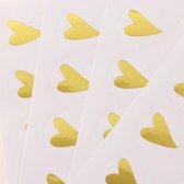 Sluitsticker - Sluitzegel - Wit met Gouden hart | Moederdag | Trouwkaart - Geboortekaart - Envelop | Goud | Hartjes - Hart | Envelop stickers | Cadeau - Gift - Cadeauzakje - Trakta