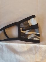 Mondkapje voor kinderen - Wasbaar - Kinderen - Fashion Trendy Mondkapje Print- Safe - Mondkap - Mondmasker - Facemask - niet medisch--Legerprint grijs- Leger print grijs-Fashion- Classics-Str