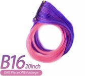Clip in hair extension paars/roze - plukje nep haar kind -haar extension gekleurd - plukje nep haar - clip in haar extension