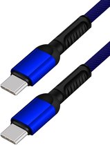 USB-C naar USB-C Oplaad en Data Kabel Blauw - Type-C naar Type-C kabel - C naar C - USB-C Telefoon Oplaadkabel en Datakabel