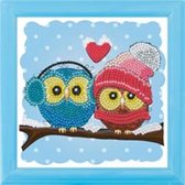 Crystal Art Kit Kinder Frame Cosy Owls 16x16 cm